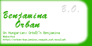 benjamina orban business card